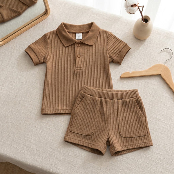 Conjunto Polo Acanalado de Algodón (Polera + Short)