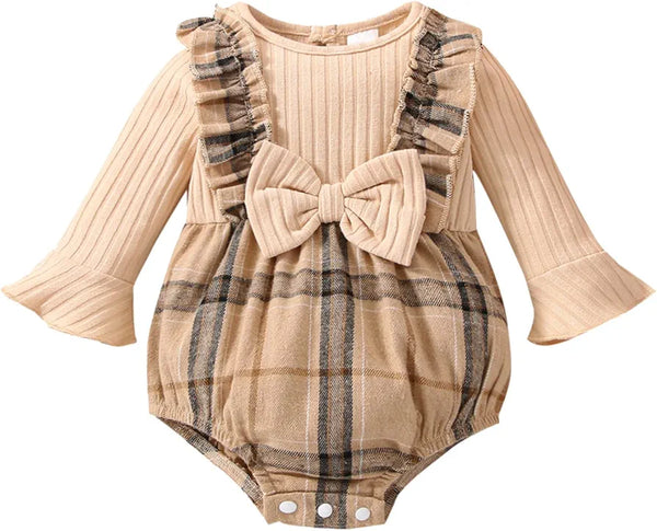 Body para niña con estampado de cuadros