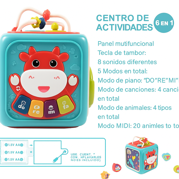 Centro de Actividades Musical y Educativo 6 en 1 para Bebés