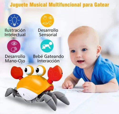 Cangrejo musical con luces y sensor
