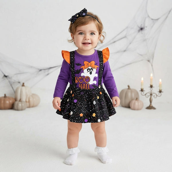 Conjunto de Halloween Boo Yall para Bebé Niña