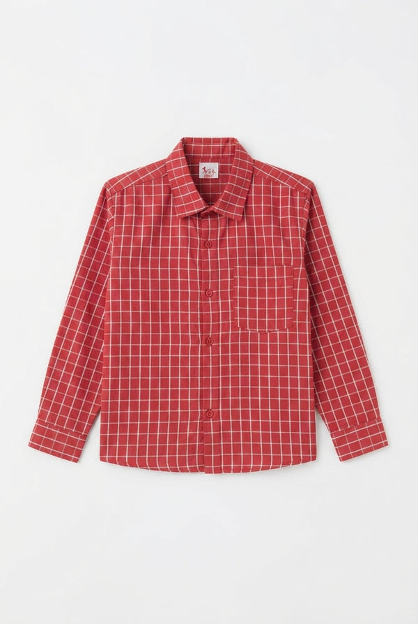 Camisa de Cuadros Roja para Niño