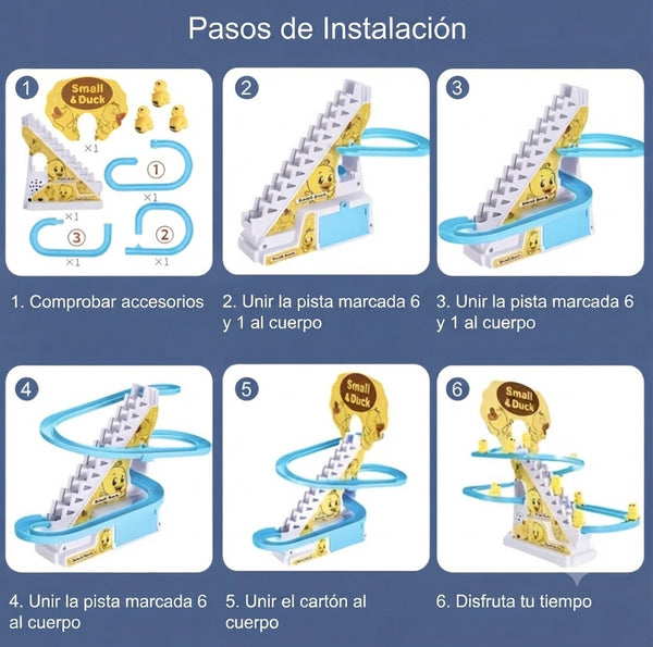 Pista de Carreras con Escalera Eléctrica, Luz y Música