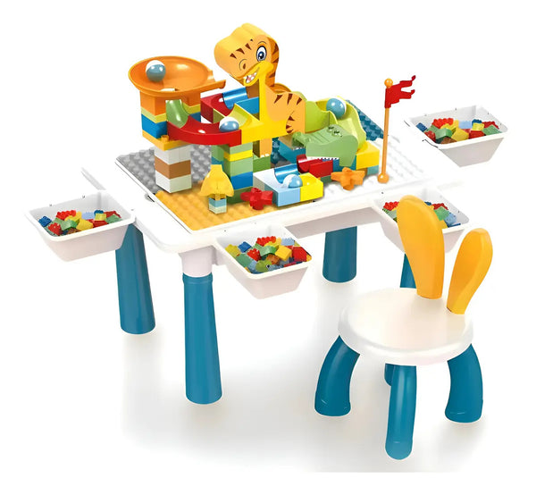 Mesa de Actividades 6 en 1 con Bloques de Construcción – 89 Piezas