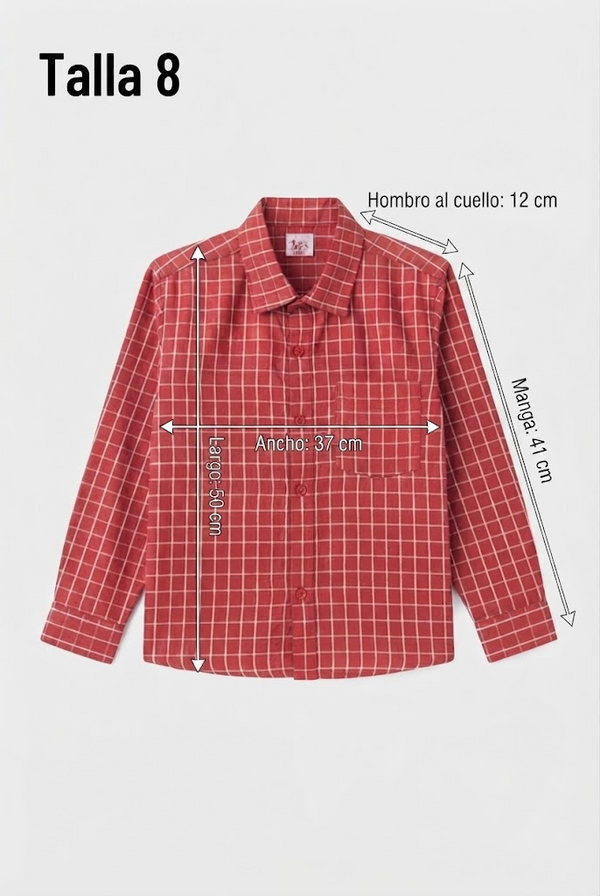 Camisa de Cuadros Roja para Niño