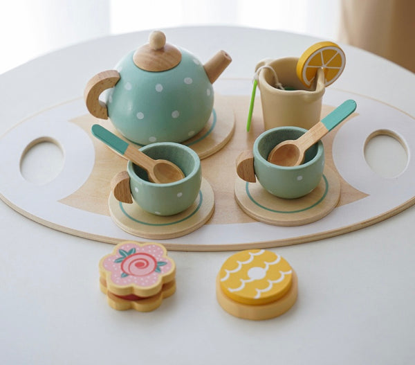 Juego de Té de Madera para Niños