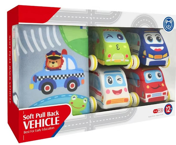 Set de Vehículos Blanditos con Retroceso