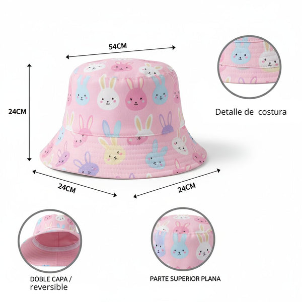 Gorro Reversible Para Niña Protección Solar