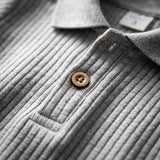 Conjunto polo acanalado de algodón para bebé (polera + short) color gris melange