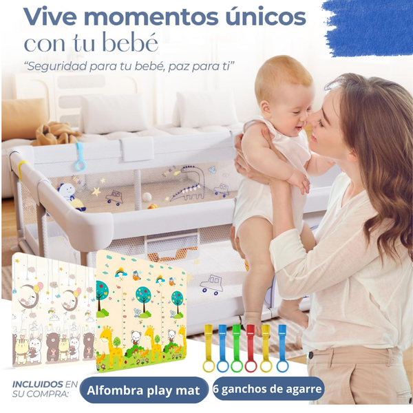 Corral para Bebés + Alfombra Play Mat Reversible