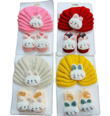 Set de Turbante de Lana y Calcetines para Bebé