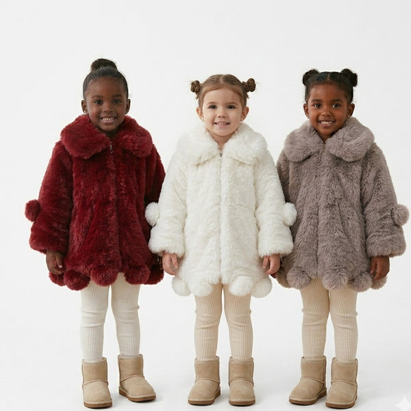 Abrigo de Peluche Elegante para Niñas