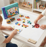 Puzzle Geométrico Montessori de Formas y Patrones con Tarjetas
