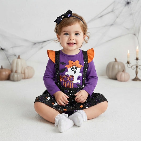 Conjunto de Halloween Boo Yall para Bebé Niña