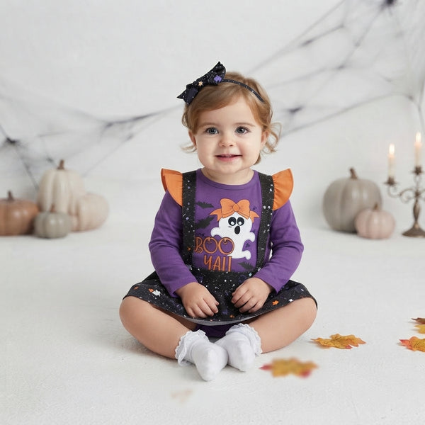 Conjunto de Halloween Boo Yall para Bebé Niña