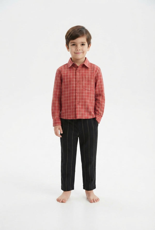 Camisa de Cuadros Roja para Niño