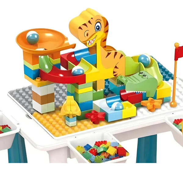 Mesa de Actividades 6 en 1 con Bloques de Construcción – 89 Piezas