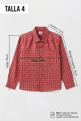 Camisa de Cuadros Roja para Niño