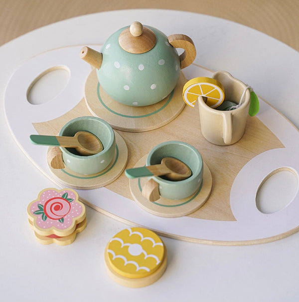 Juego de Té de Madera para Niños