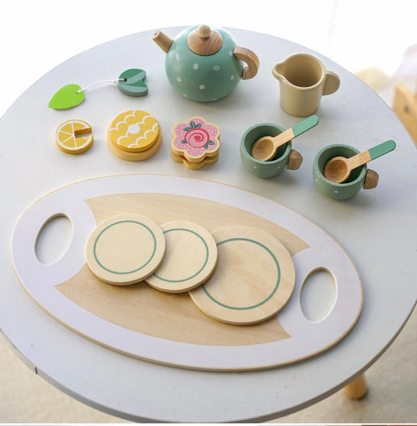 Juego de Té de Madera para Niños