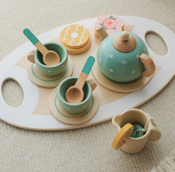 Juego de Té de Madera para Niños