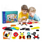 Puzzle Geométrico Montessori de Formas y Patrones con Tarjetas