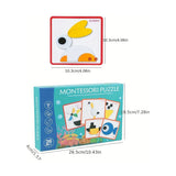 Puzzle Geométrico Montessori de Formas y Patrones con Tarjetas