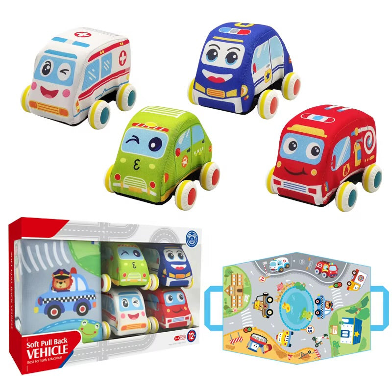 Set de Vehículos Blanditos con Retroceso
