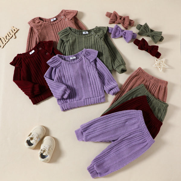 Conjunto para niña de Algodón Acanalado