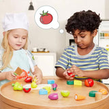 Set de Cocina Infantil de Madera con Frutas, Verduras y Accesorios