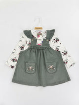 Conjunto Jumper Acanalado y Polera Floral para Niña