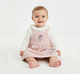 Conjunto Vestido Jumper Cotelé y Polera Tinkerbell para Niña