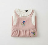 Conjunto Vestido Jumper Cotelé y Polera Tinkerbell para Niña