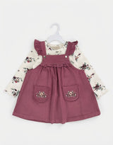 Conjunto Jumper Acanalado y Polera Floral para Niña