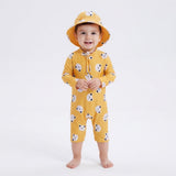 Traje de Baño de Manga Larga con Gorro UV Unisex Osito Sol