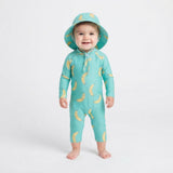 Traje de Baño de Manga Larga con Gorro UV Unisex Banana Fun