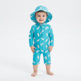 Traje de Baño de Manga Larga con Gorro UV Gaviota Marina