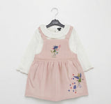Conjunto Vestido Jumper Cotelé y Polera Tinkerbell para Niña